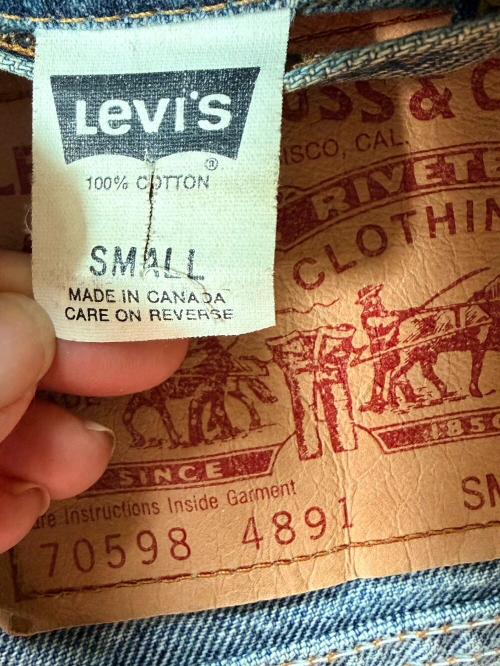 Vintage Levi's 90s denim Jean 70598 Jacket Size Small - Picture 12 of 13